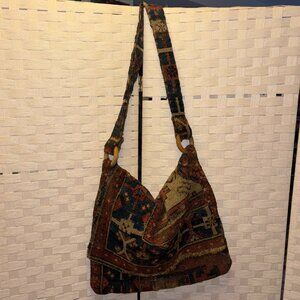 Upcycled Vintage Carpet Crossbody Satchel